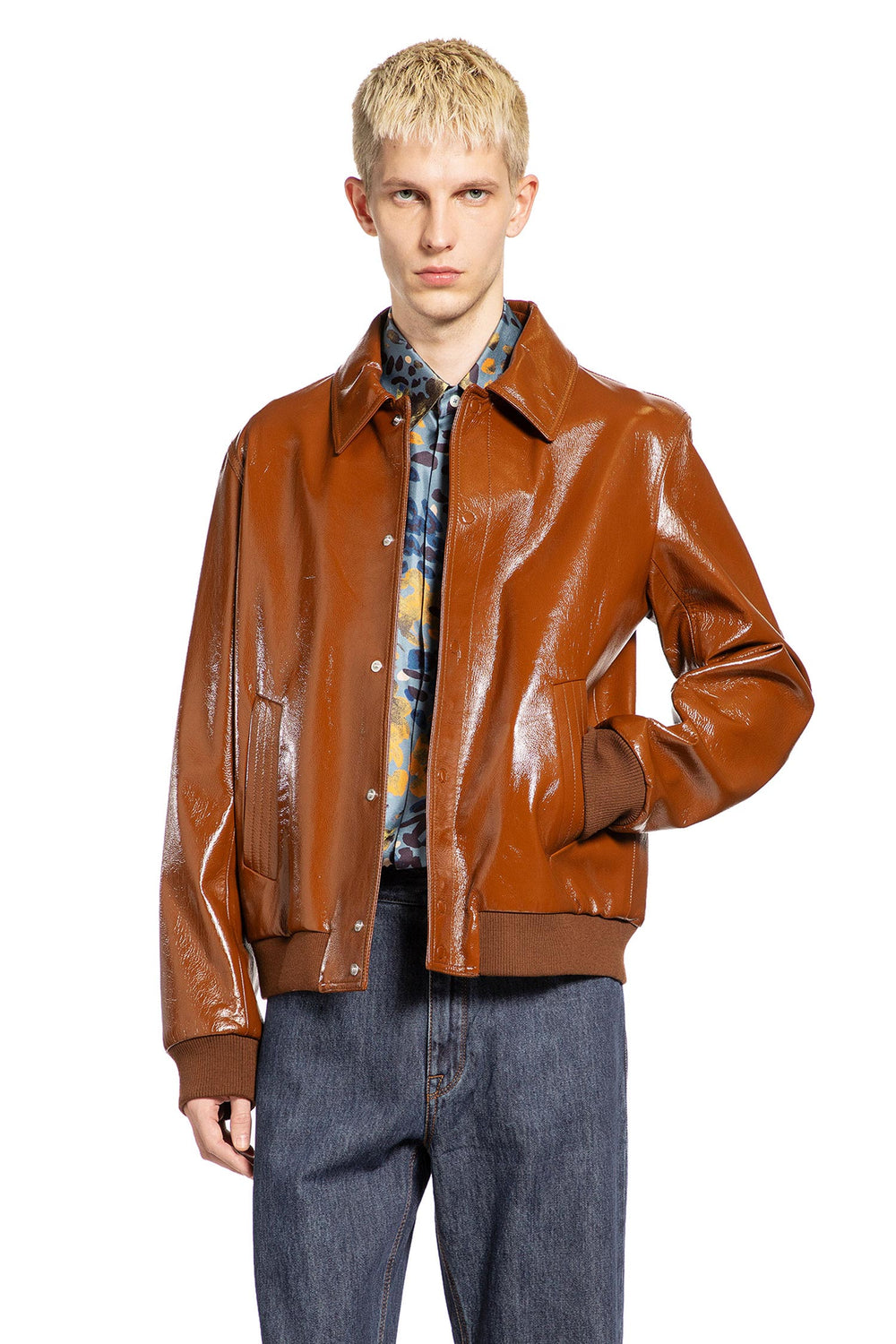 FENDI Lacquered Leather  Jacket man