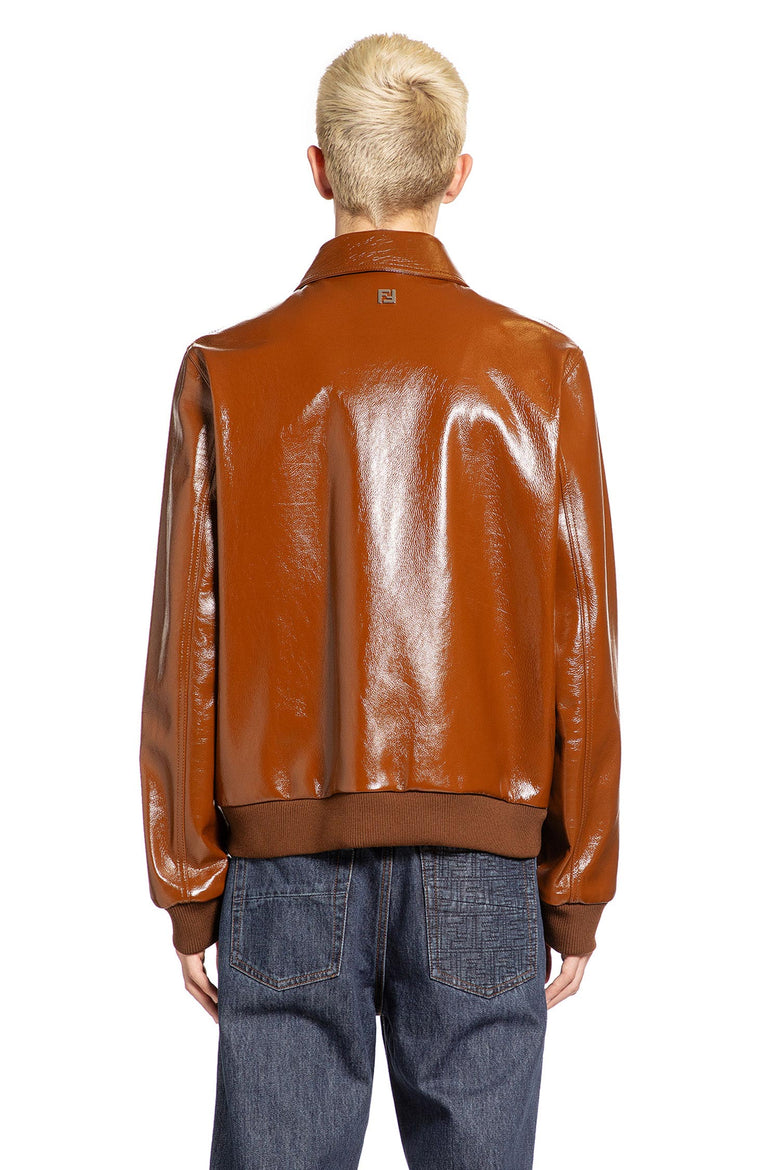 FENDI Lacquered Leather  Jacket man