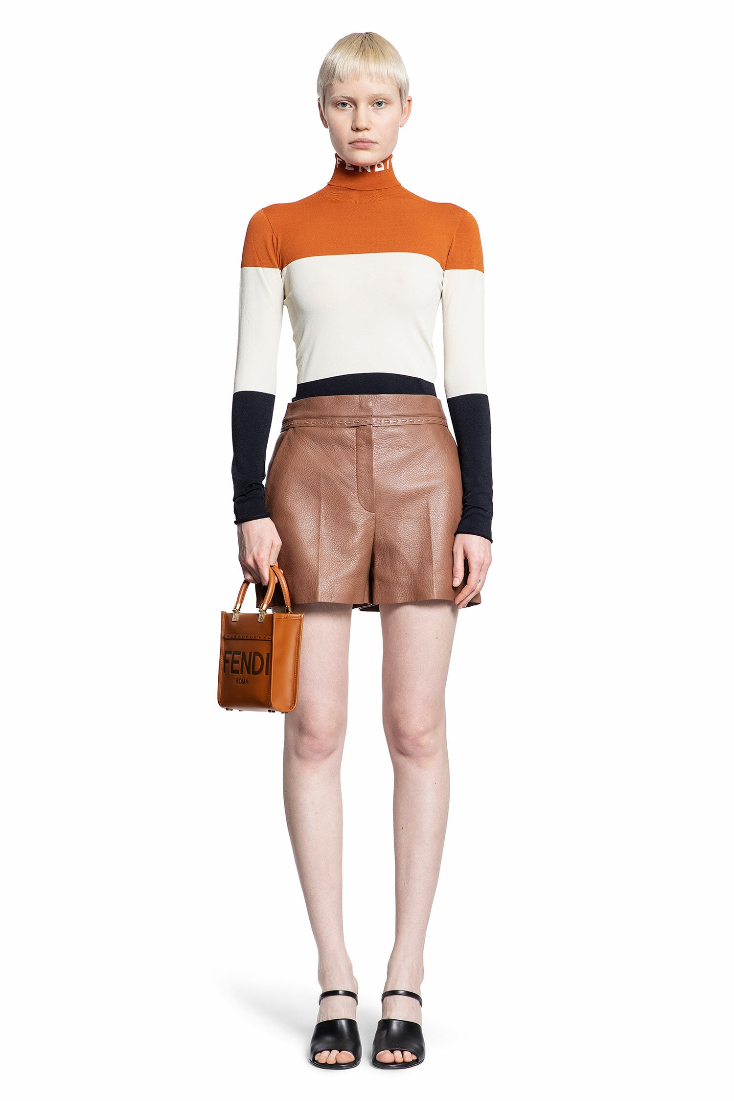 FENDI WOMAN BROWN SHORTS