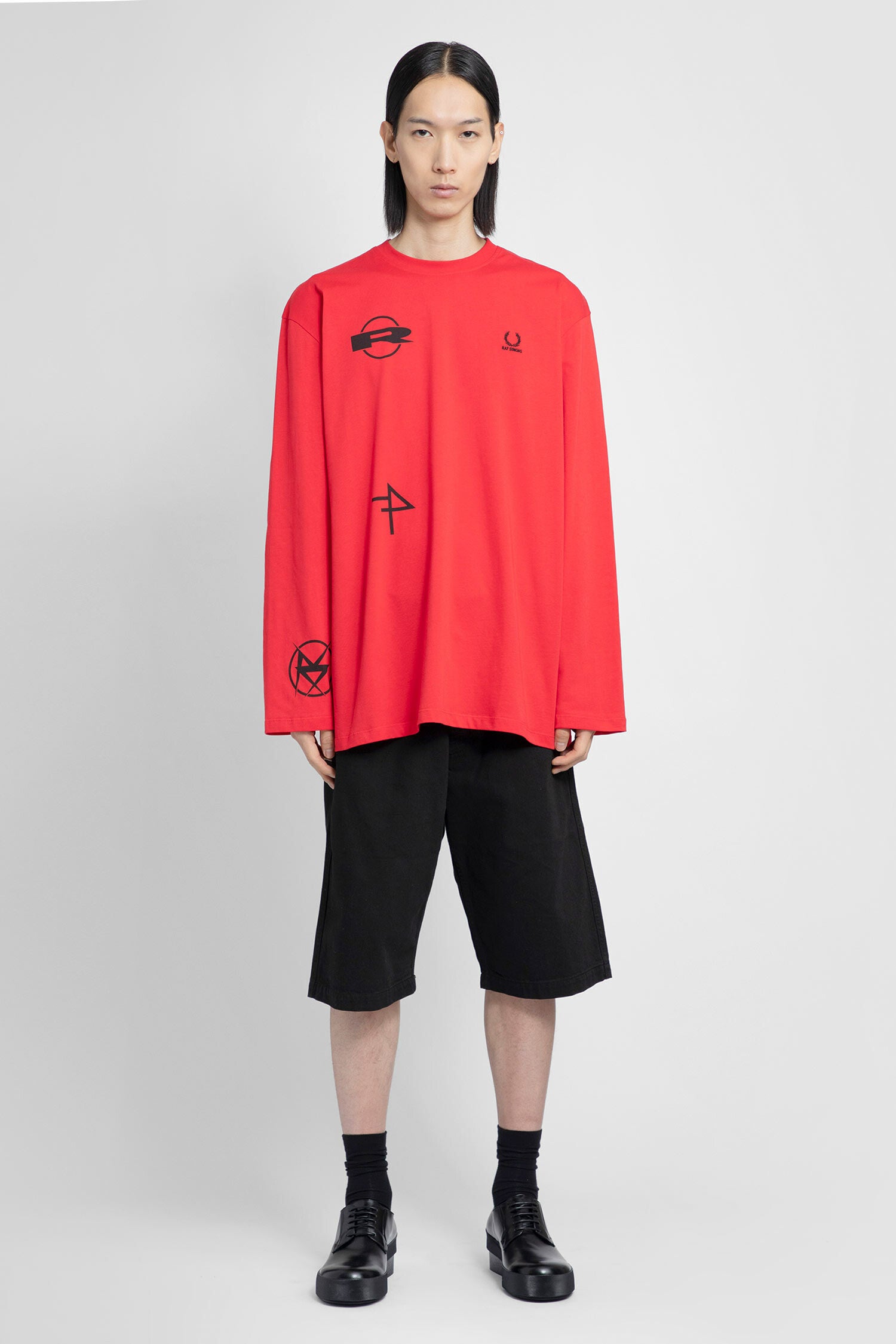 FRED PERRY X RAF SIMONS MAN RED T-SHIRTS