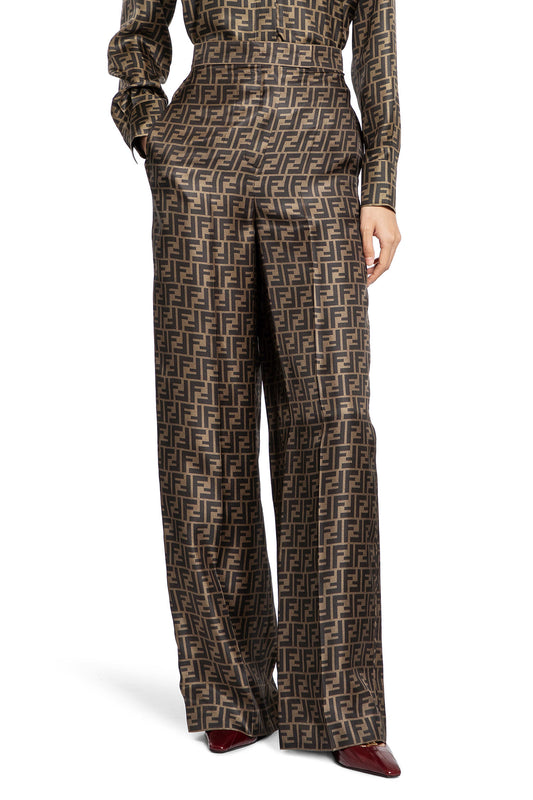 FENDI WOMAN BROWN TROUSERS