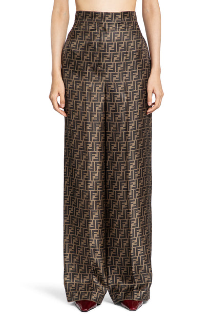 FENDI WOMAN BROWN TROUSERS