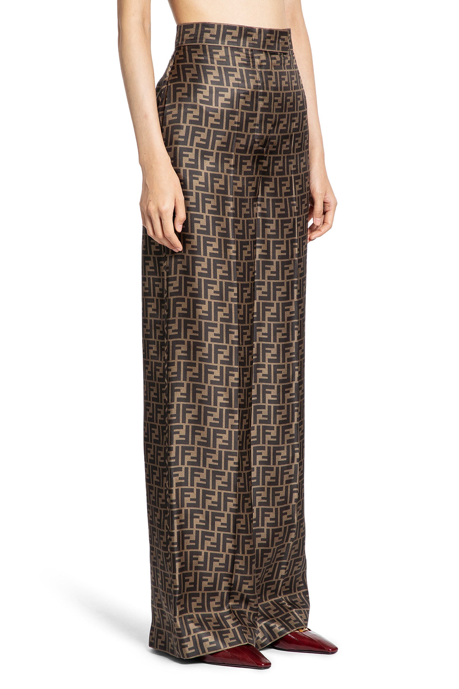 FENDI WOMAN BROWN TROUSERS