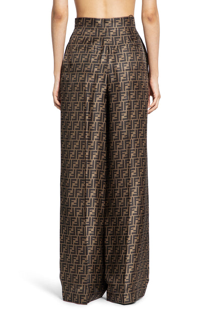 FENDI WOMAN BROWN TROUSERS