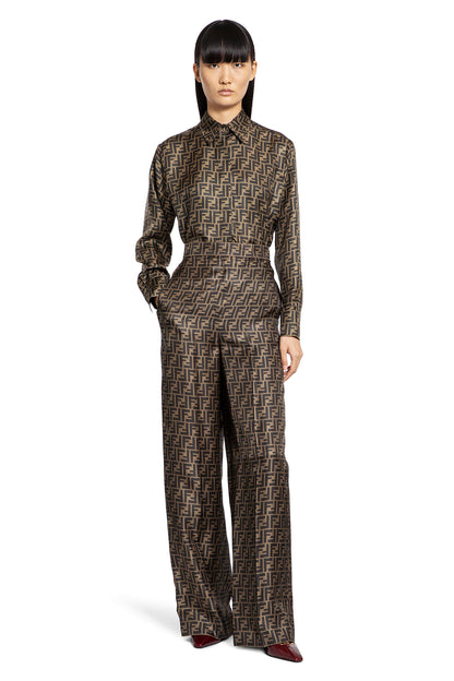 FENDI WOMAN BROWN TROUSERS