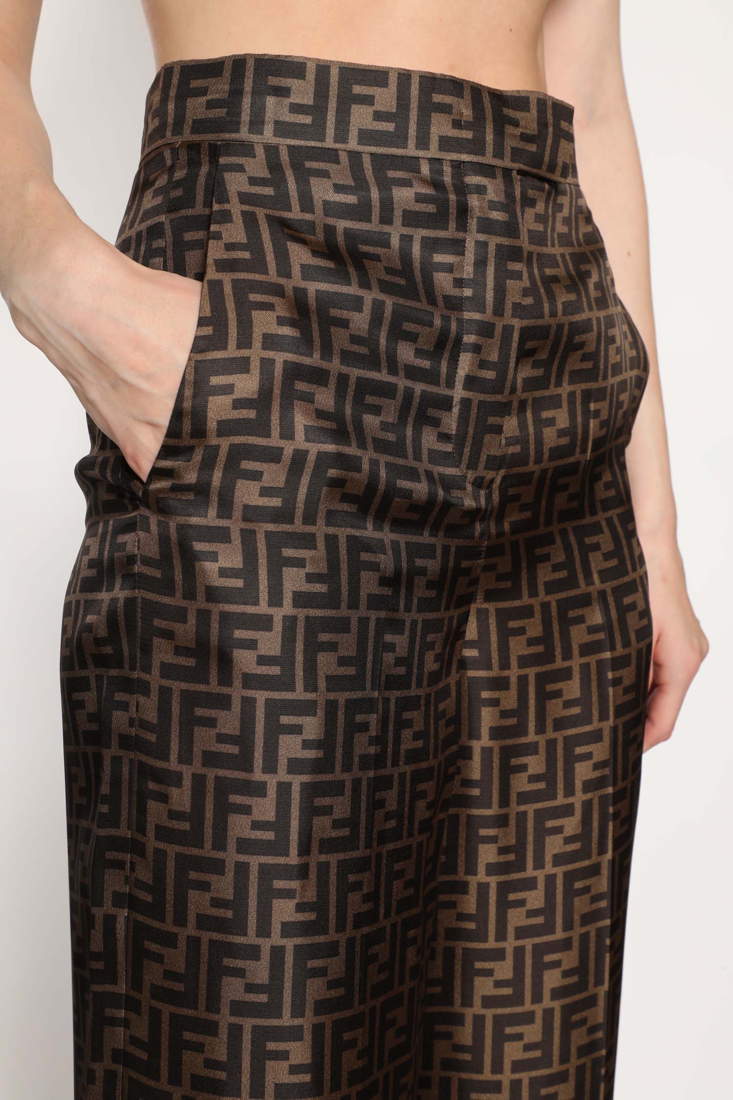 FF Silk Twill Wide Leg Pants
