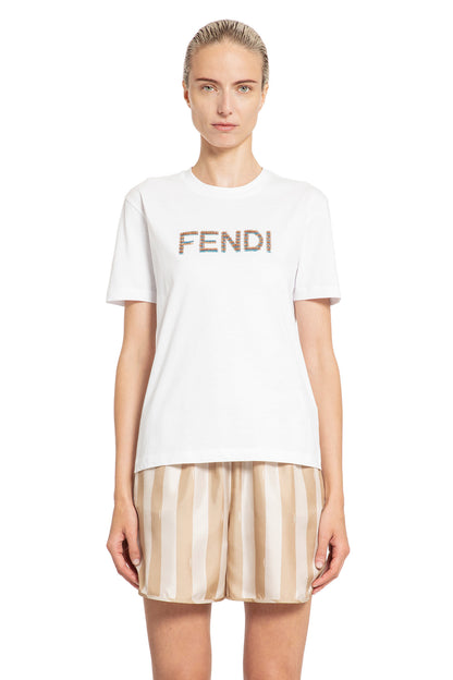 FENDI WOMAN WHITE T-SHIRTS & TANK TOPS
