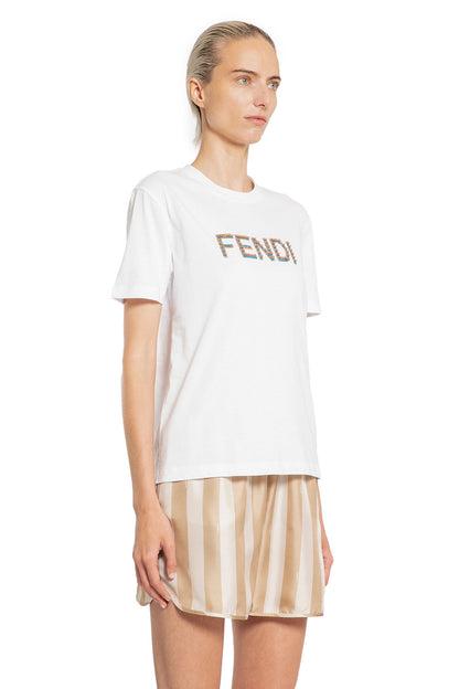 FENDI WOMAN WHITE T-SHIRTS & TANK TOPS