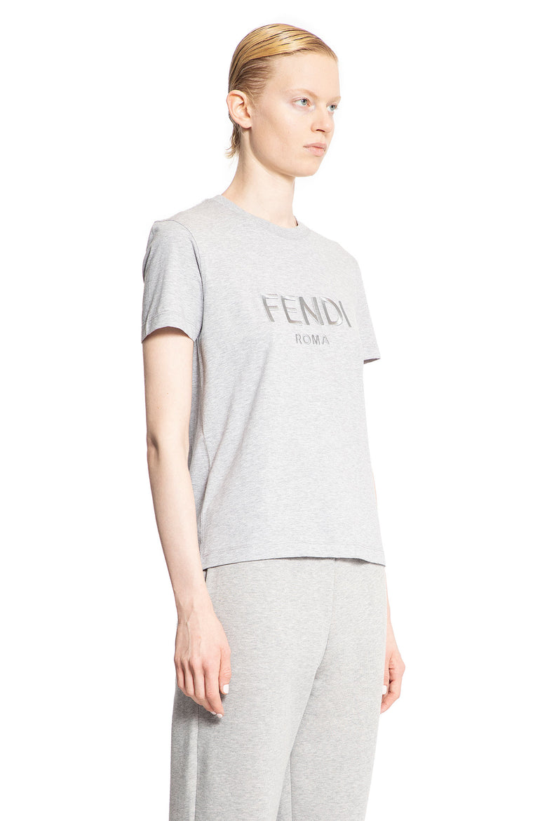 FENDI WOMAN GREY T-SHIRTS & TANK TOPS