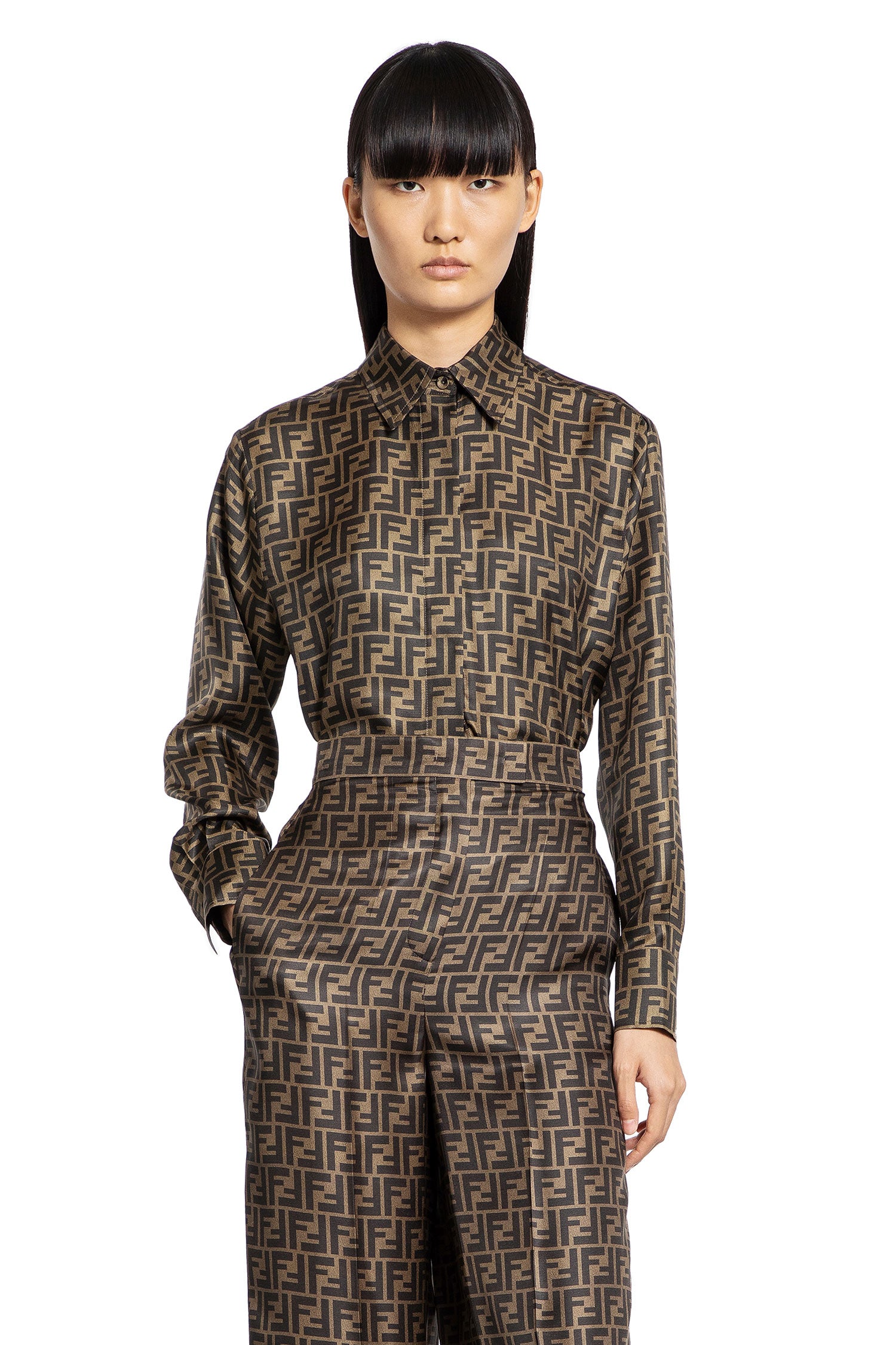 FENDI WOMAN BROWN SHIRTS