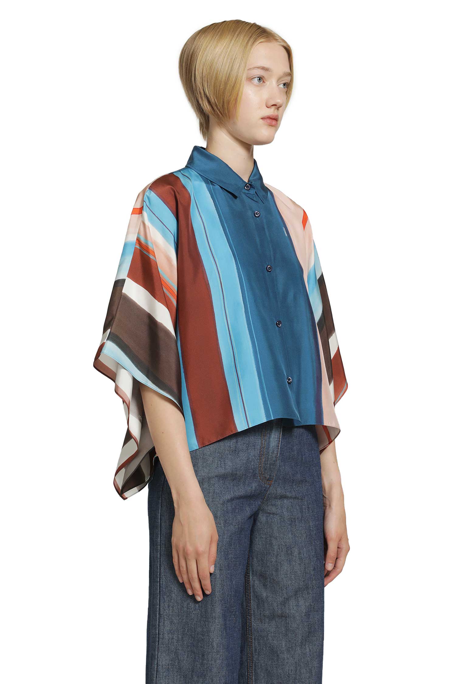 FENDI Striped Silk Shirt woman