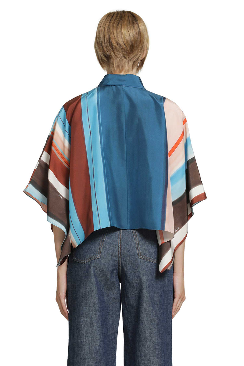 FENDI Striped Silk Shirt woman
