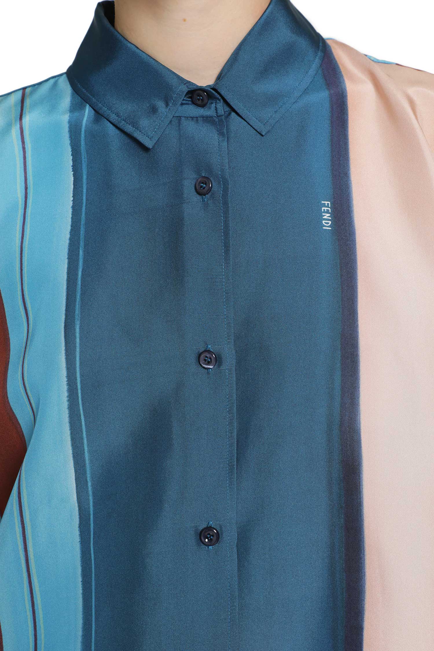 FENDI Striped Silk Shirt woman
