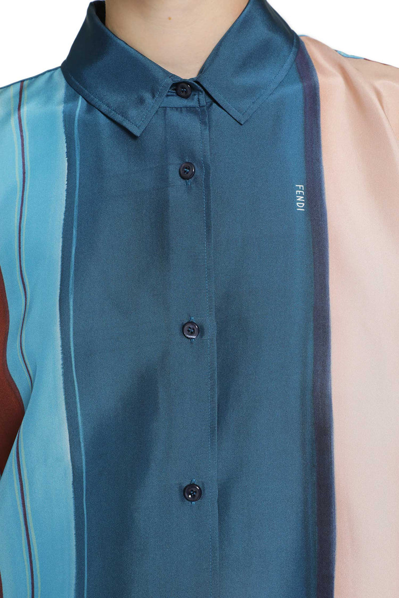 FENDI Striped Silk Shirt woman