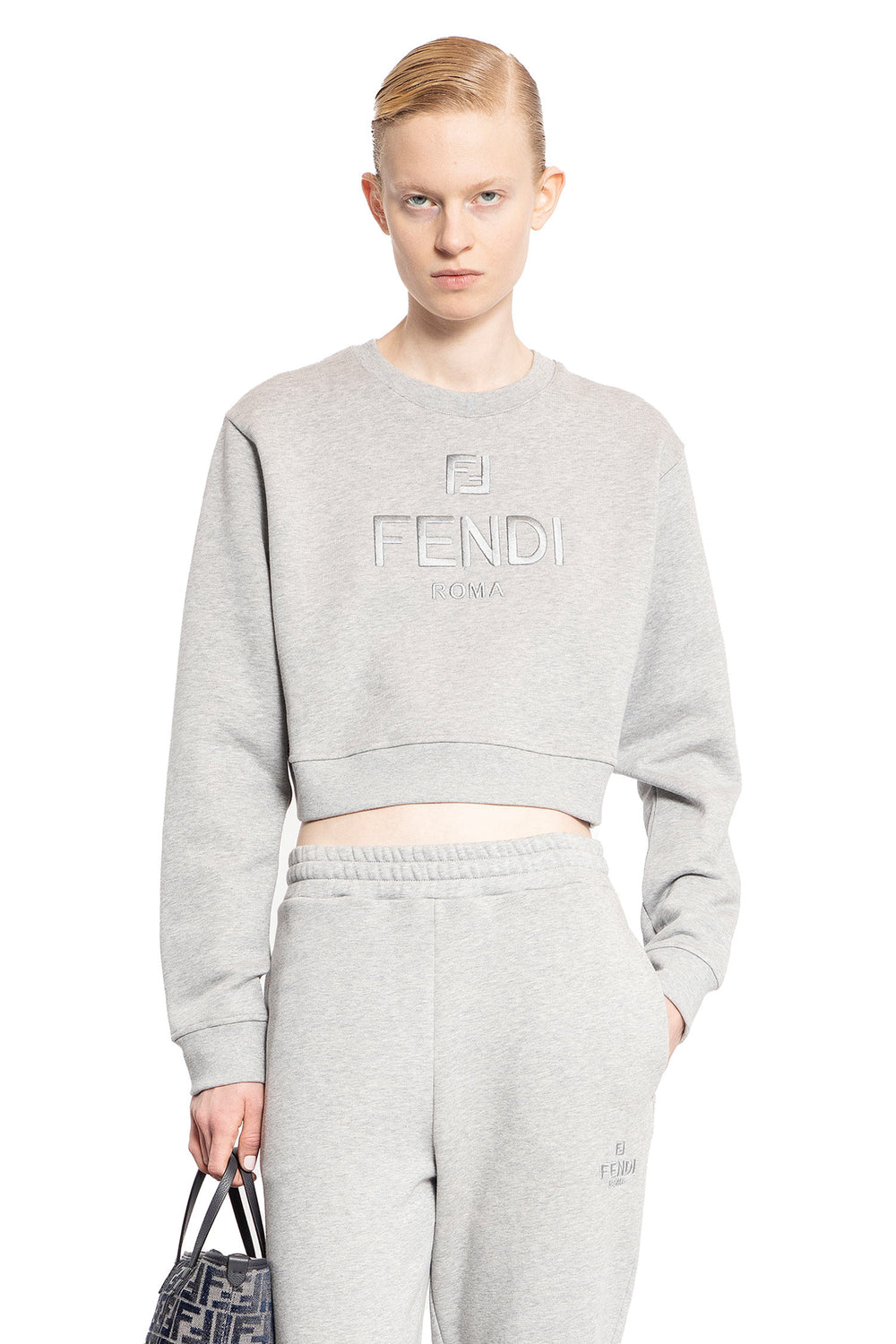 FENDI WOMAN GREY SWEATSHIRTS