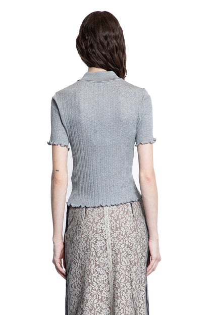 FENDI WOMAN GREY T-SHIRTS & TANK TOPS