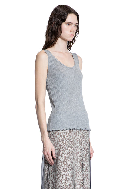 FENDI WOMAN GREY T-SHIRTS & TANK TOPS