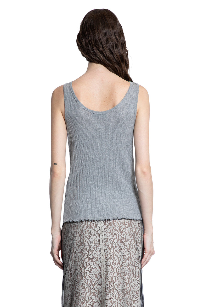 FENDI WOMAN GREY T-SHIRTS & TANK TOPS