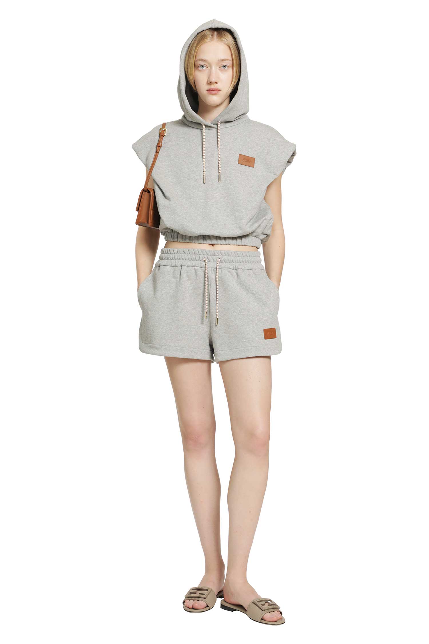 FENDI Cropped Jersey Sweatshirt woman
