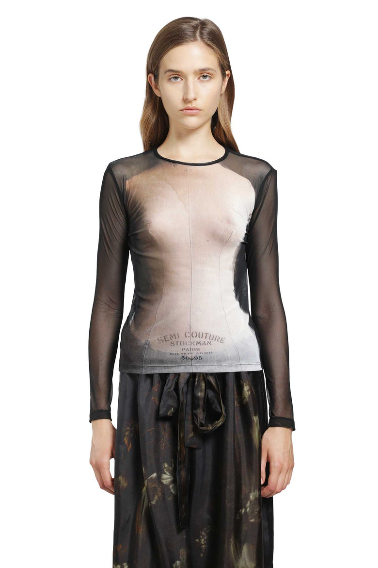 IA LONDON Fitted Mesh Top woman