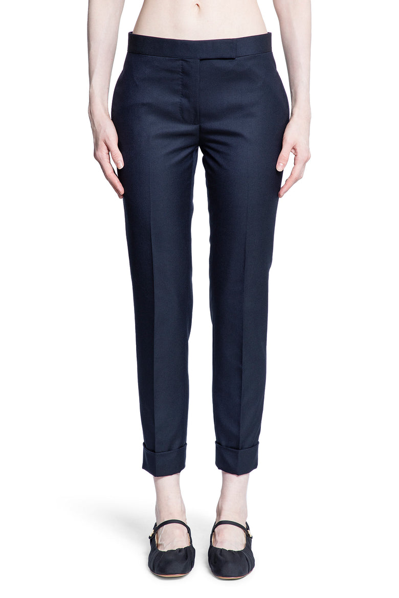 THOM BROWNE WOMAN BLUE TROUSERS