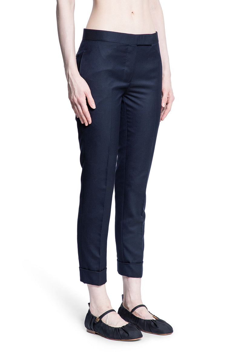 THOM BROWNE WOMAN BLUE TROUSERS