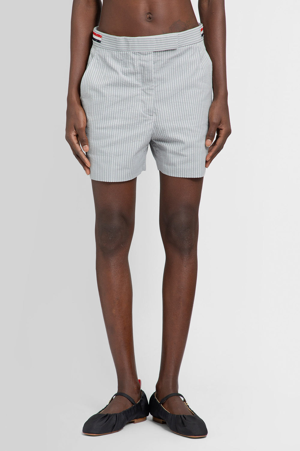 THOM BROWNE WOMAN GREY SHORTS