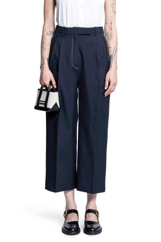 THOM BROWNE WOMAN BLUE TROUSERS