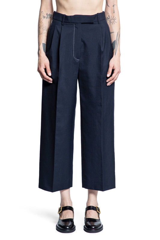 THOM BROWNE WOMAN BLUE TROUSERS