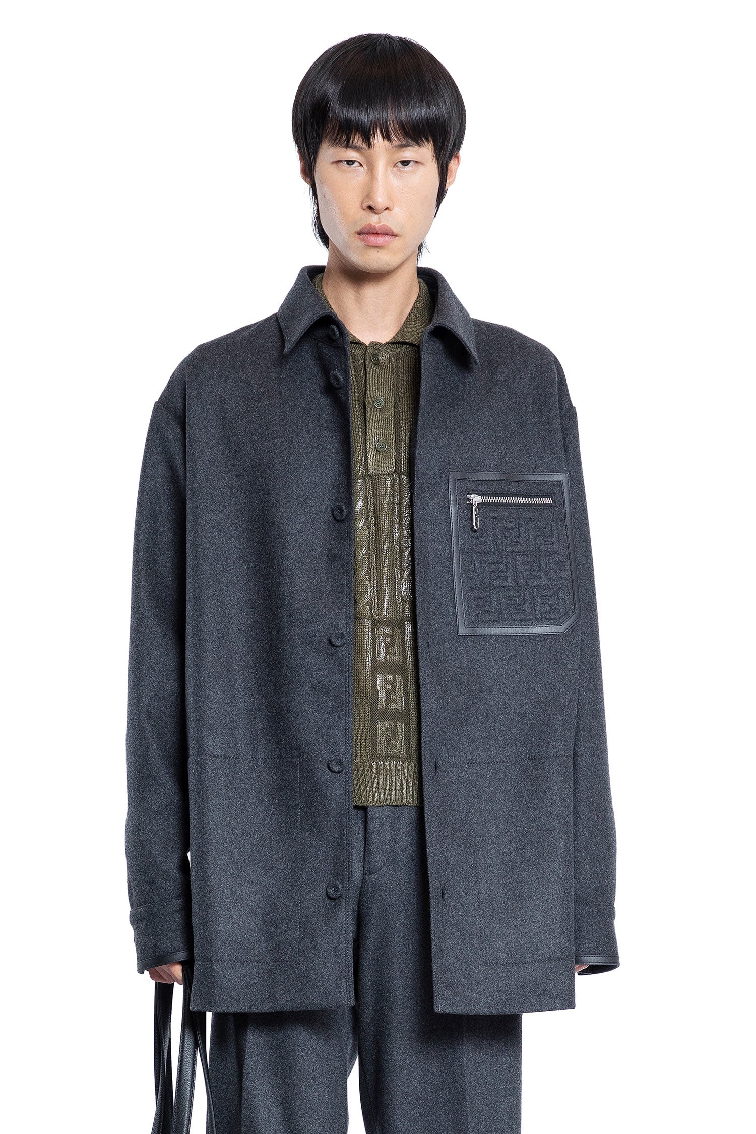 FENDI MAN GREY JACKETS