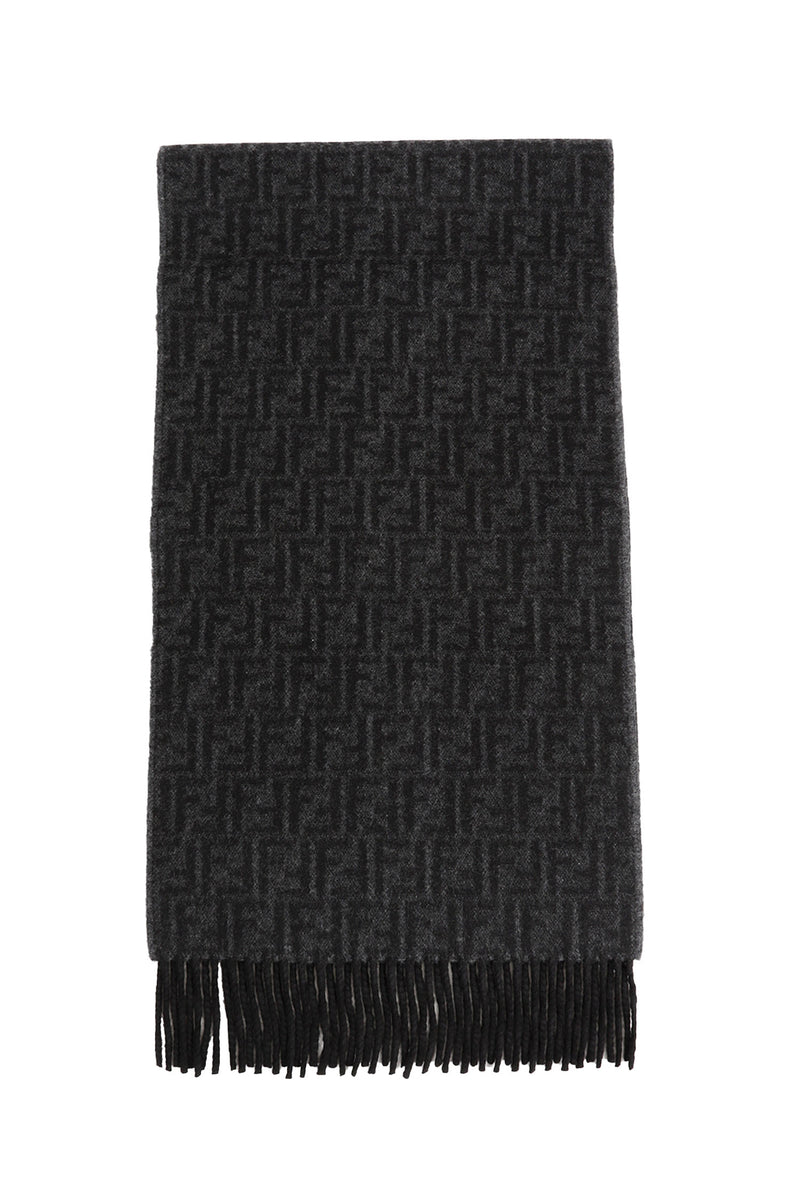 FENDI FF Zucca Jacquard Wool And Cashmere Scarf man