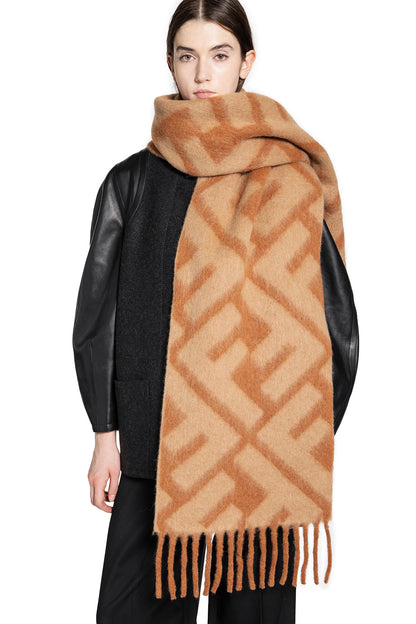 FENDI WOMAN BROWN SCARVES