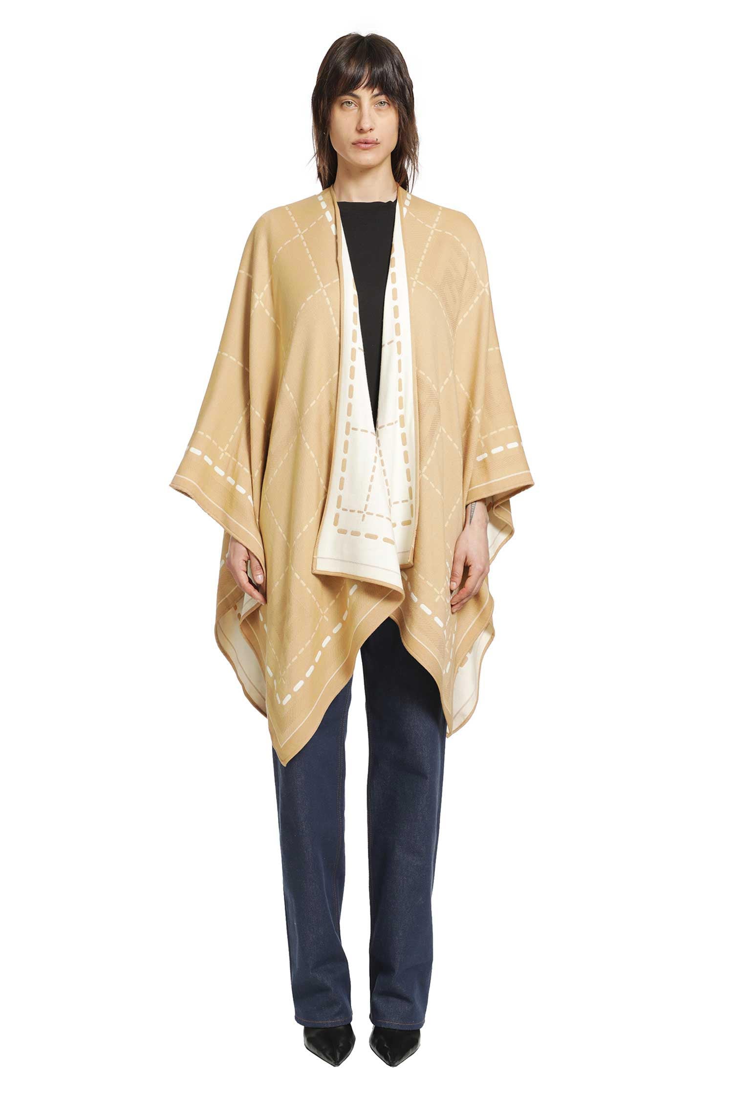 Wool Jacquard Poncho