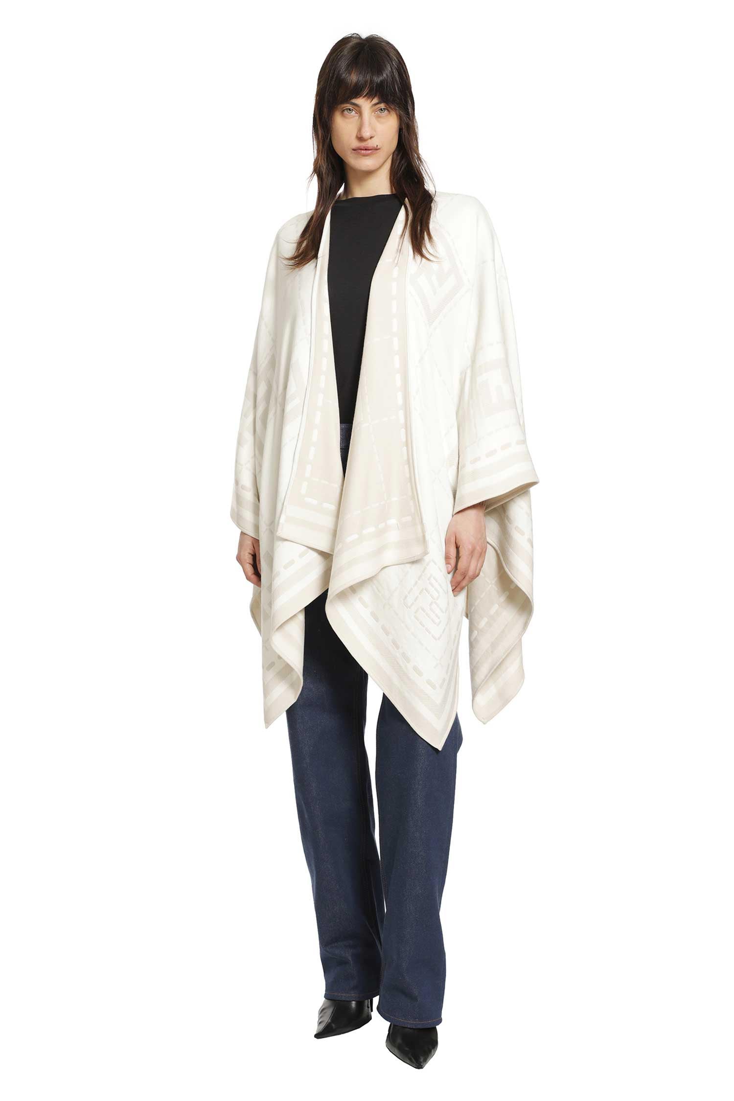 Wool Jacquard Poncho