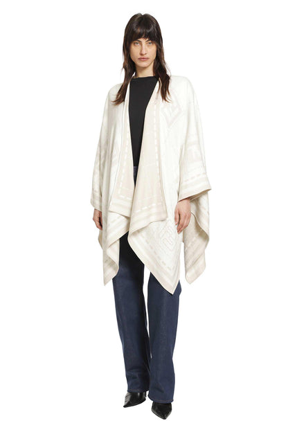 Wool Jacquard Poncho