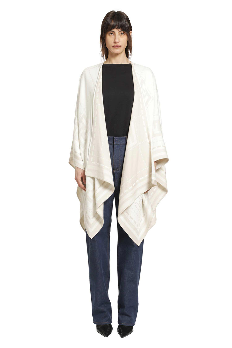 Wool Jacquard Poncho