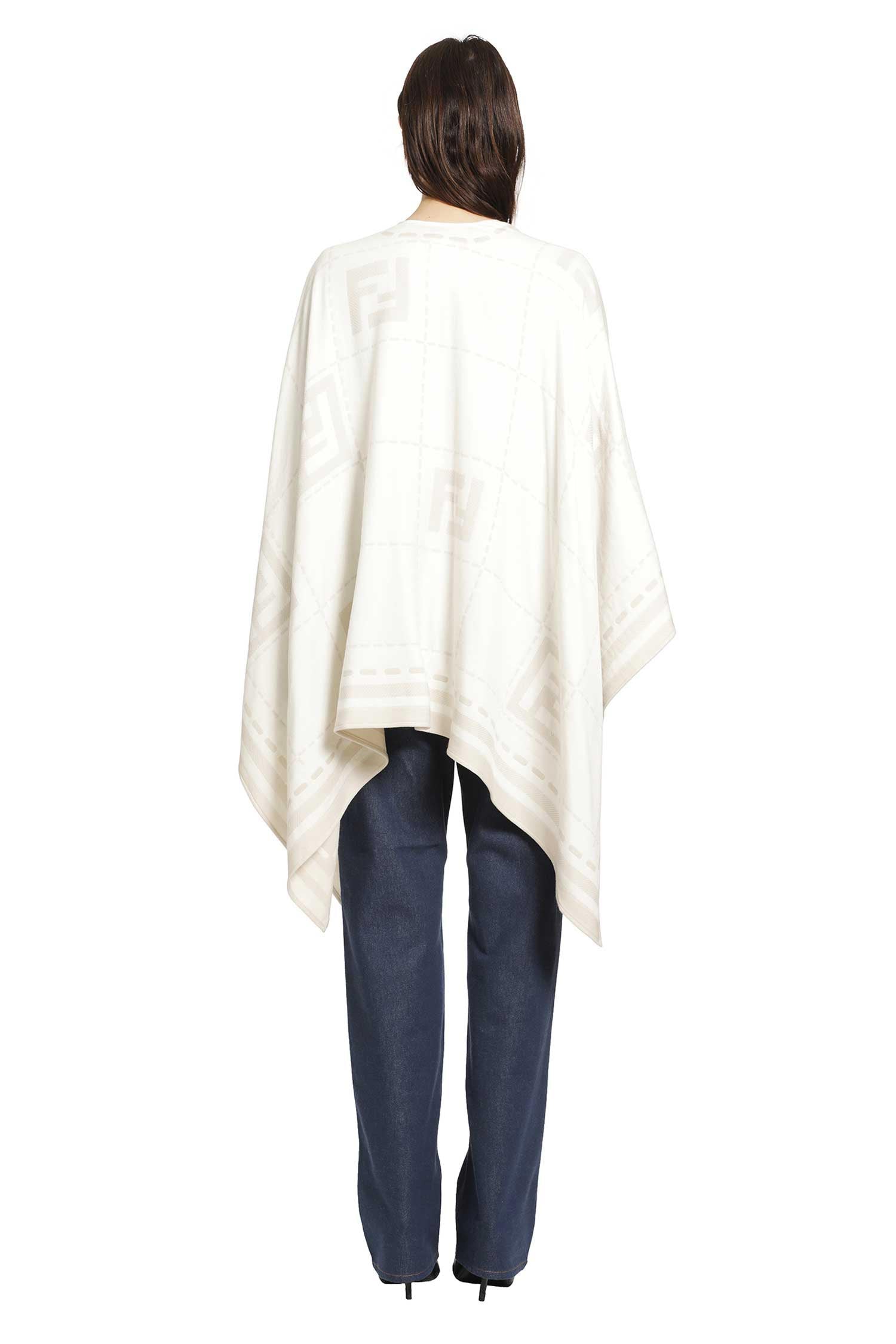 FENDI Wool Jacquard Poncho woman