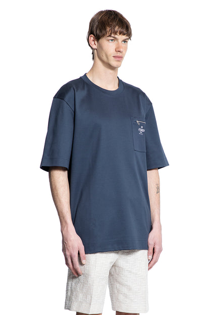 FENDI MAN BLUE T-SHIRTS & TANK TOPS