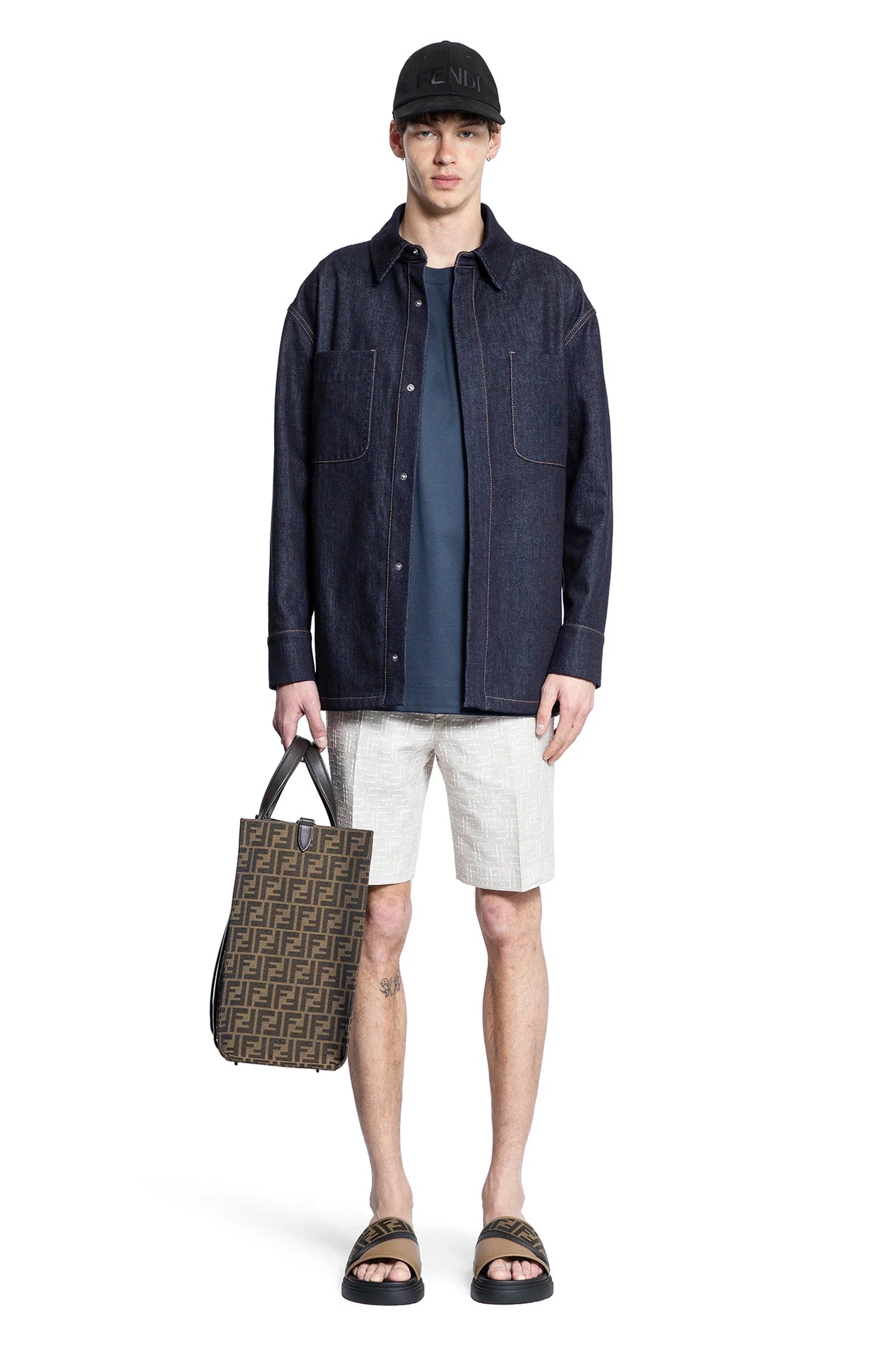 FENDI MAN BLUE T-SHIRTS & TANK TOPS - Antonioli.eu