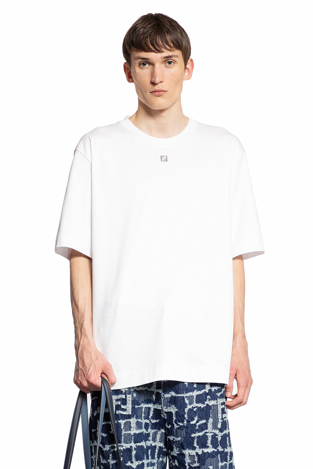 FENDI MAN WHITE T-SHIRTS & TANK TOPS