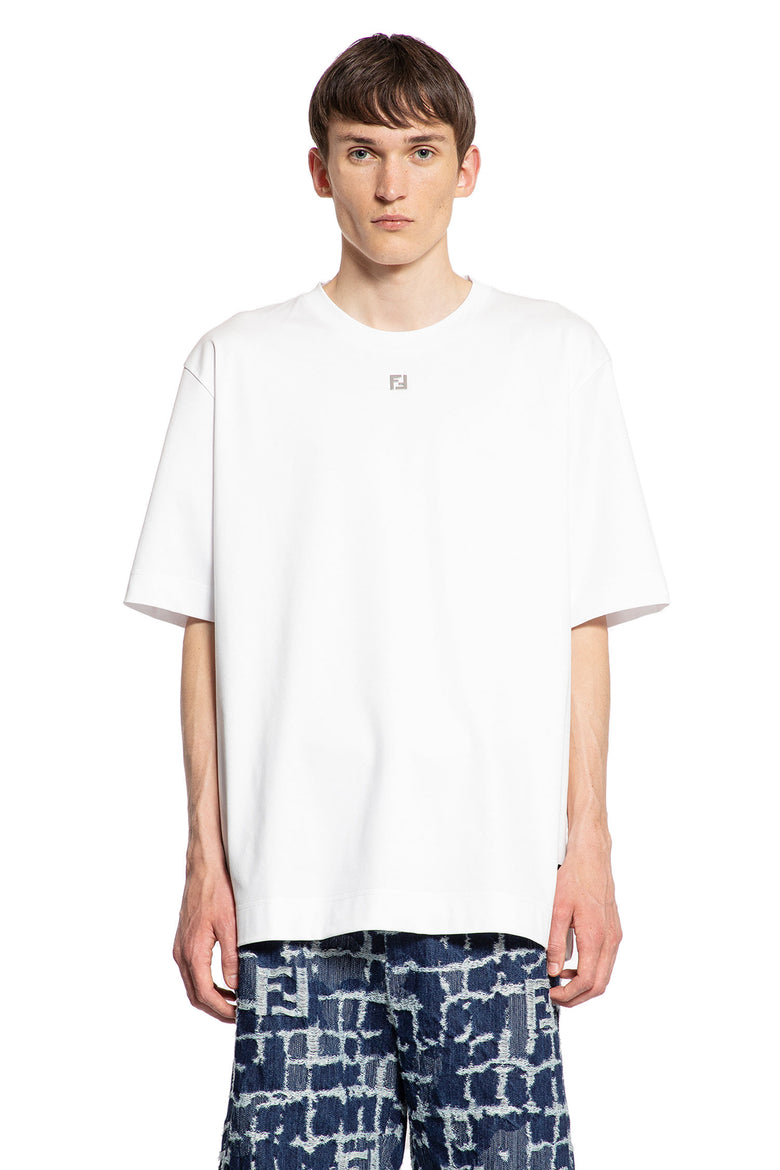 FENDI MAN WHITE T-SHIRTS & TANK TOPS