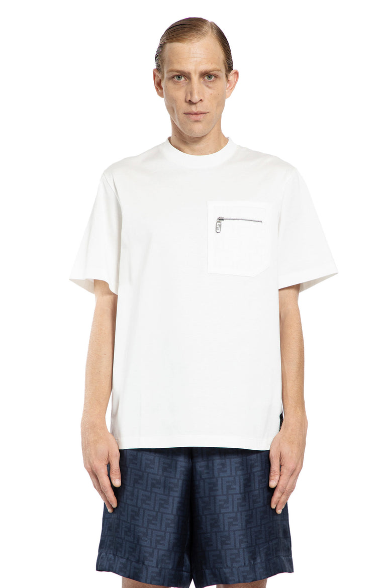 FENDI MAN WHITE T-SHIRTS & TANK TOPS