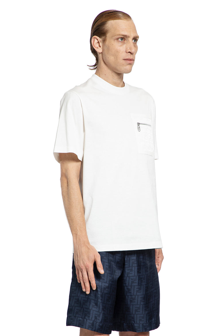 FENDI MAN WHITE T-SHIRTS & TANK TOPS