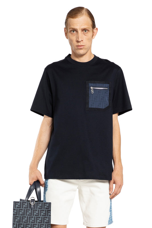 FENDI MAN BLUE T-SHIRTS & TANK TOPS