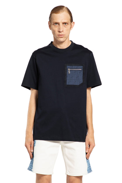 FENDI MAN BLUE T-SHIRTS & TANK TOPS