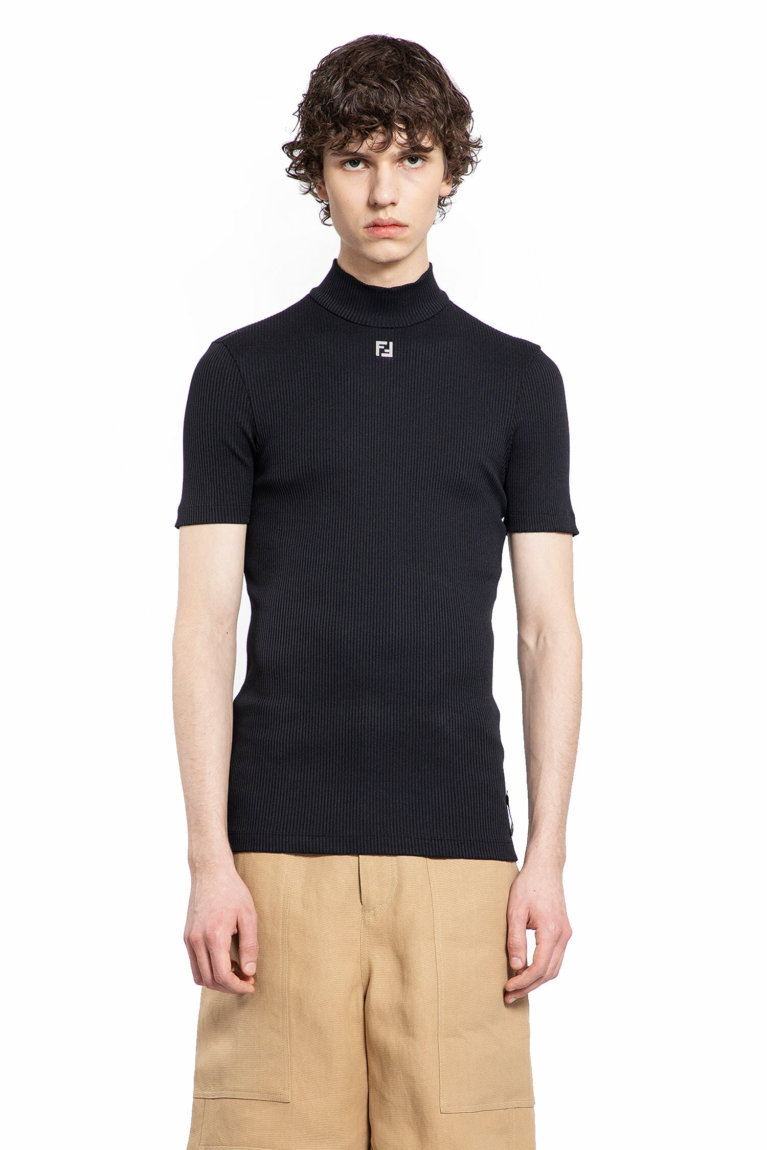 FENDI MAN BLACK T-SHIRTS