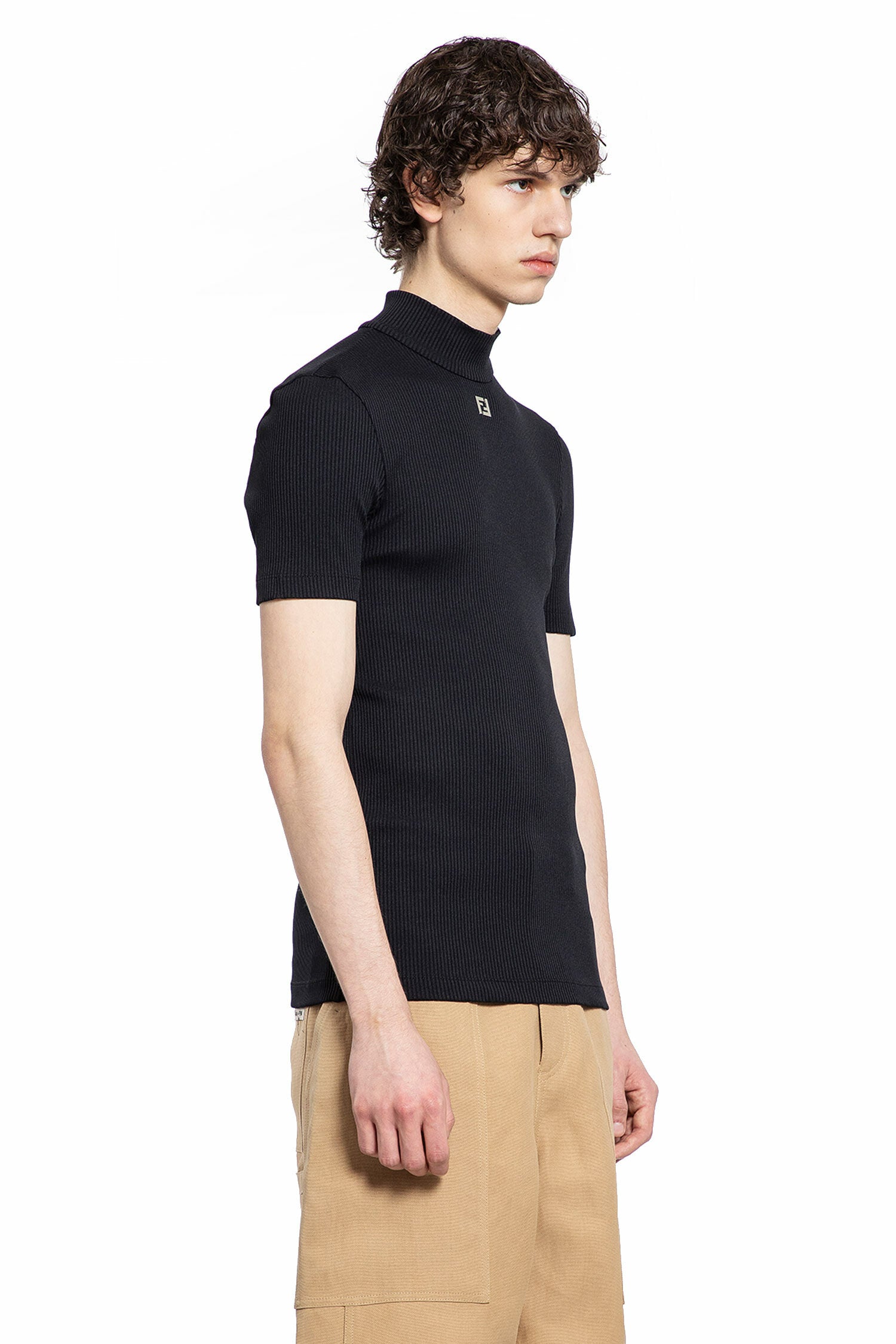 FENDI MAN BLACK T-SHIRTS