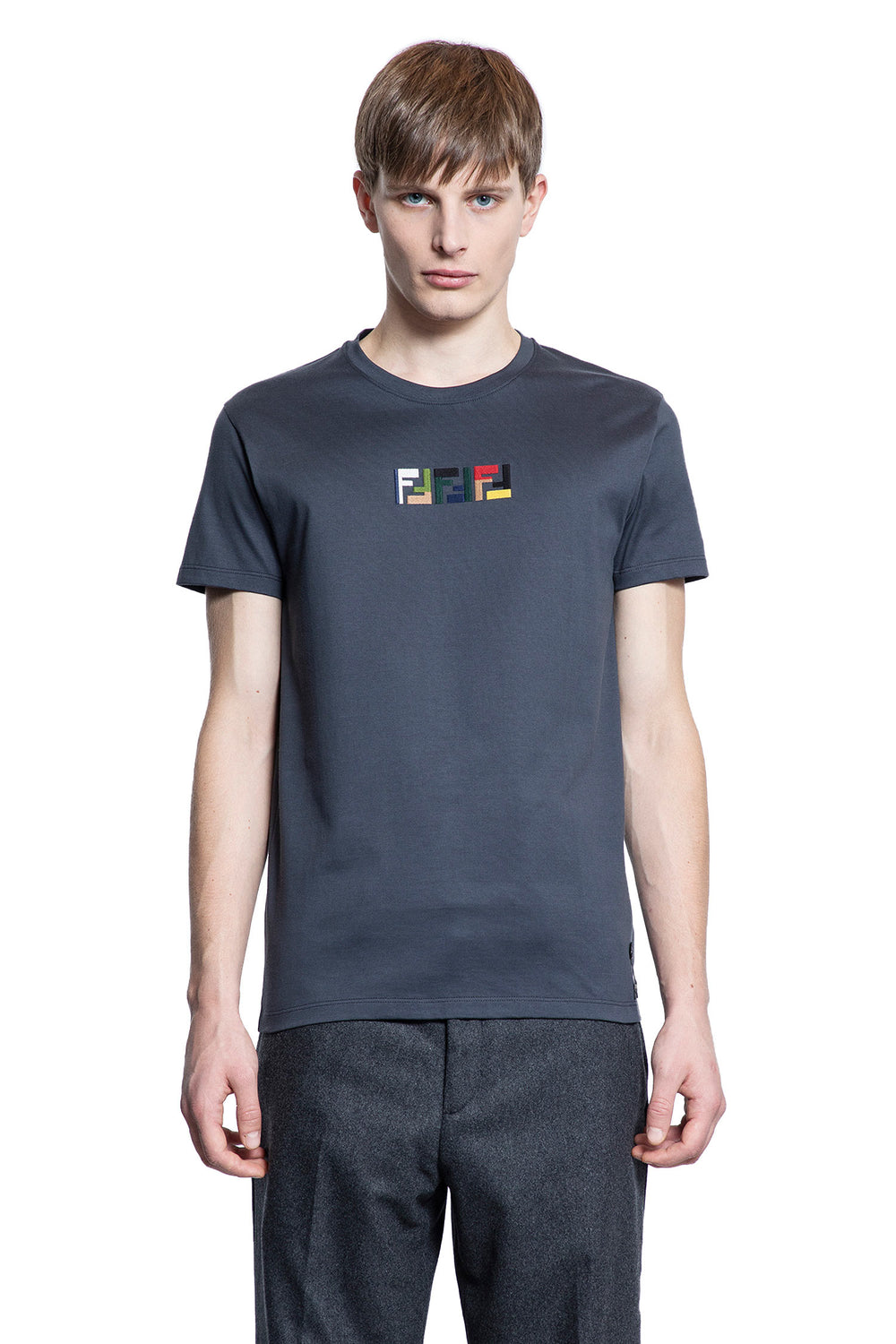 FENDI MAN GREY T-SHIRTS & TANK TOPS