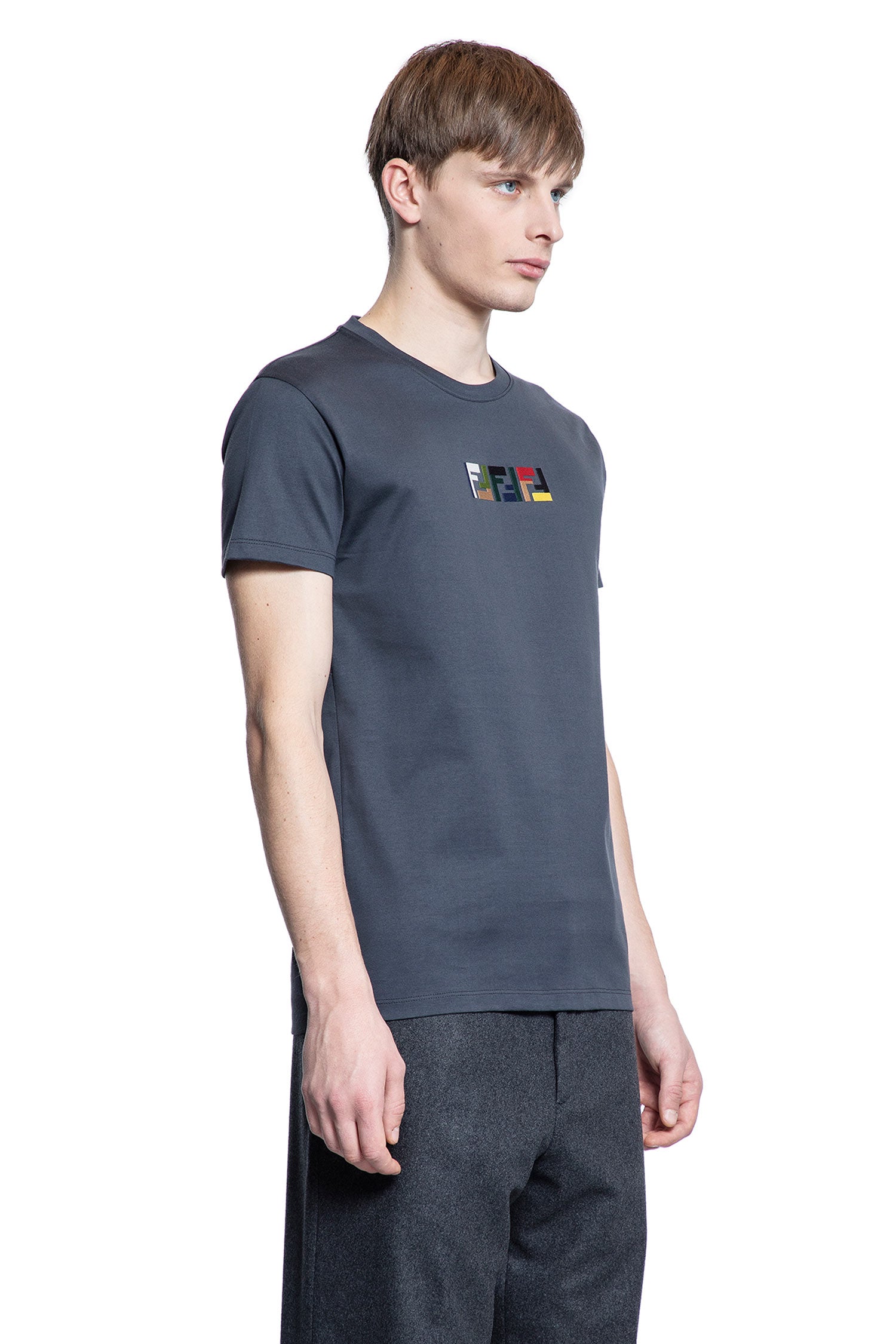 FENDI MAN GREY T-SHIRTS & TANK TOPS