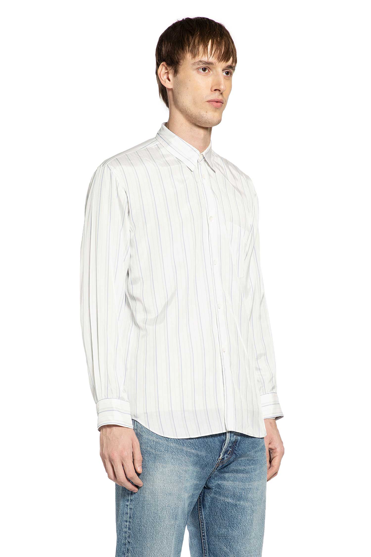 Pocket Shirt in Striped Sheer Cupro